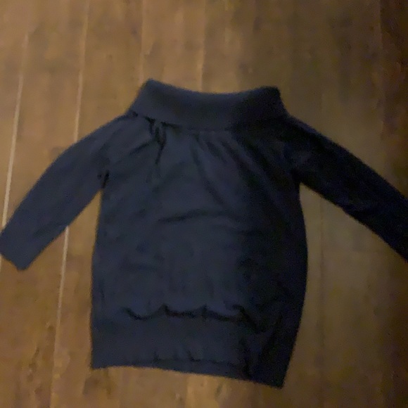 Navy blue turtleneck long sweater - Picture 3 of 4